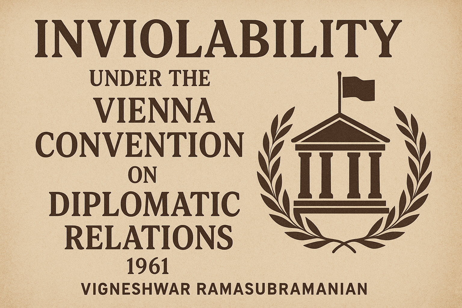 Inviolability under the Vienna Convention on Diplomatic Relations,1961| Author : Vigneshwar Ramasubramanian | Volume I Issue II