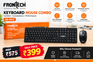 Frontech KB-0012 Wired Keyboard and Mouse Combo – Black
