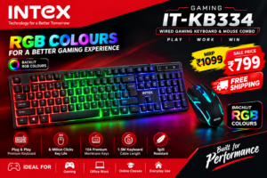 Intex IT-KB334 Wired Gaming Keyboard and Mouse Combo – RGB Backlit
